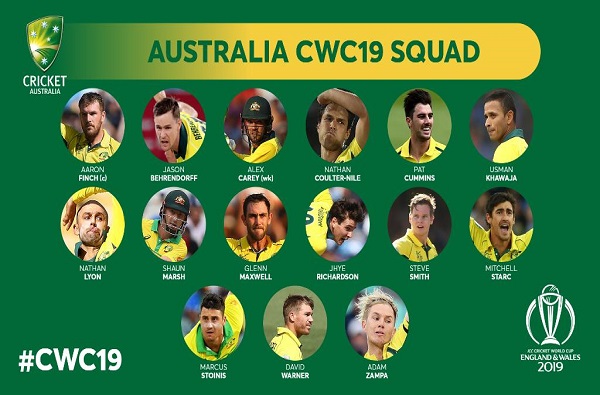 ICC World Cup 2019 : ऑस्ट्रेलियाचा संघ जाहीर, स्मिथ-वॉर्नर परतले